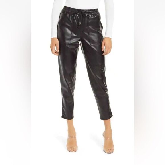 Blank NYC No Guidance Faux Leather Drawstring Ankle Jogger Pants, Size 28 - Picture 1 of 14